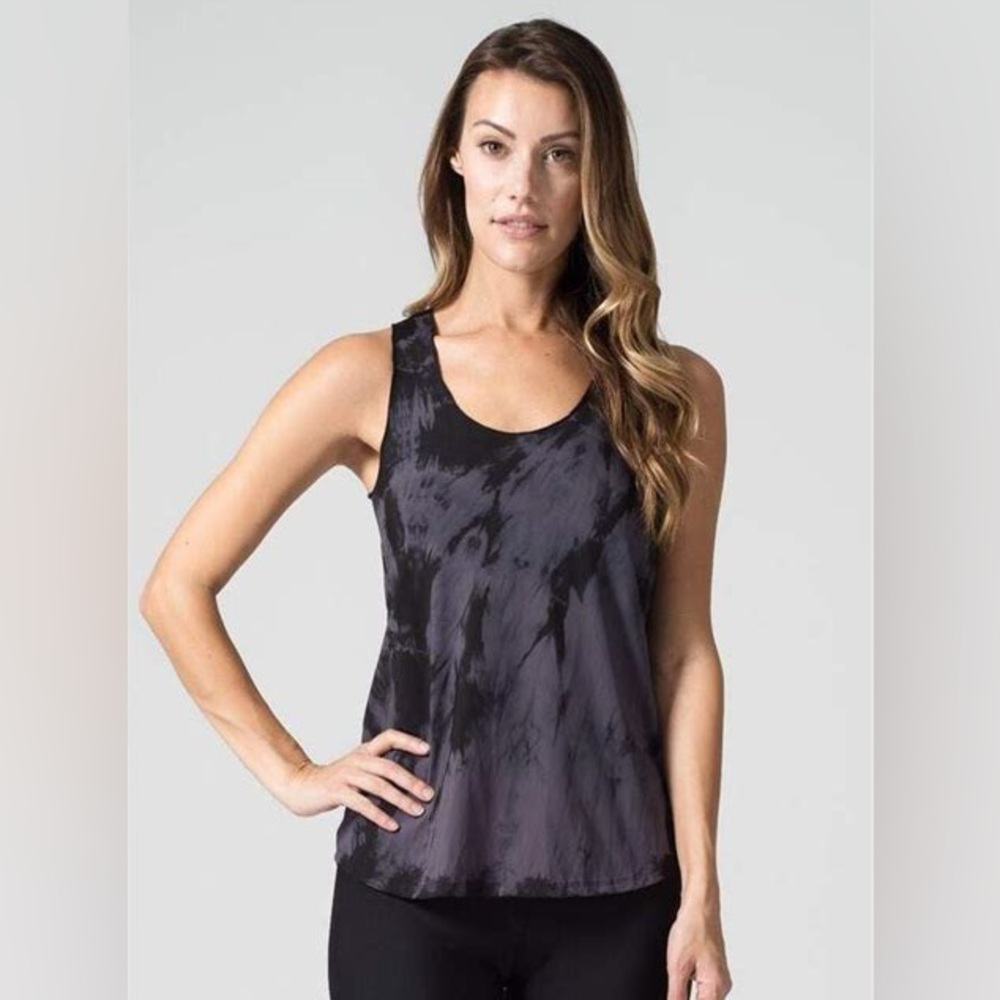 Daub + Design Charcoal/Black racetrack Marbled Tank small NWT!